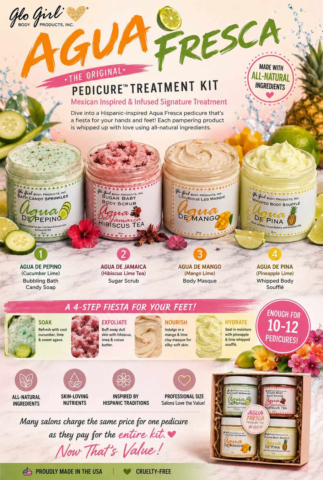 The Original Agua Fresca Pedicure™ - Mexican Inspired and Infused Signature Treatment Kit