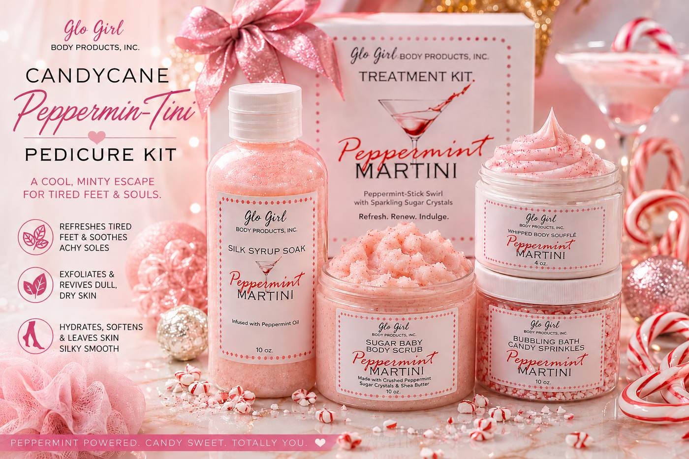 Candycane Peppermin-Tini Pedicure Kit **TOP SELLER**