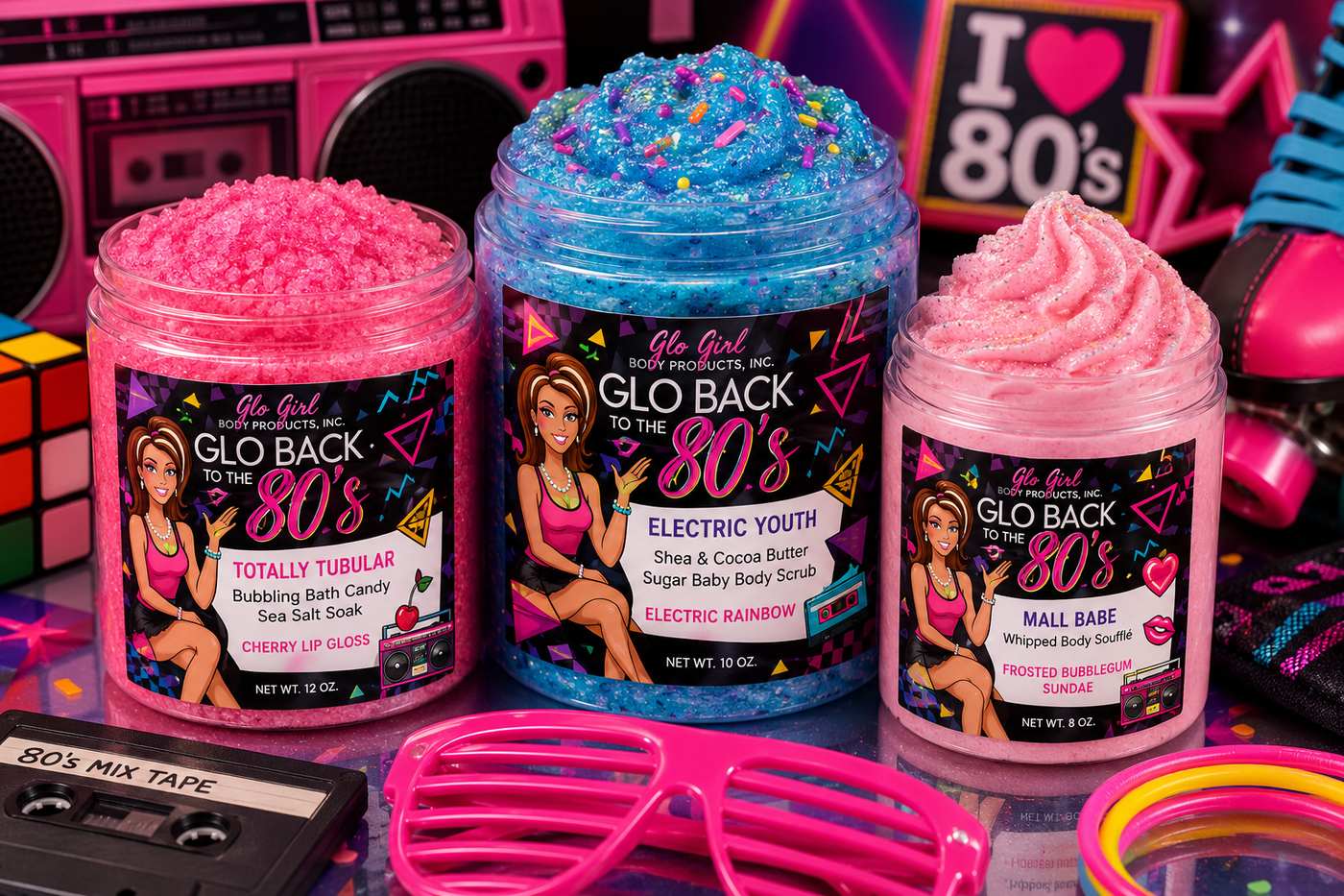Glo Back to the 80's - Signature Pedicure Kit (Can be formulated for bath/body)